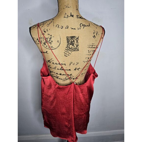 Intimately Free People Sensual Satin Scallop Cami Tank Top Rust Large - Picture 5 of 13